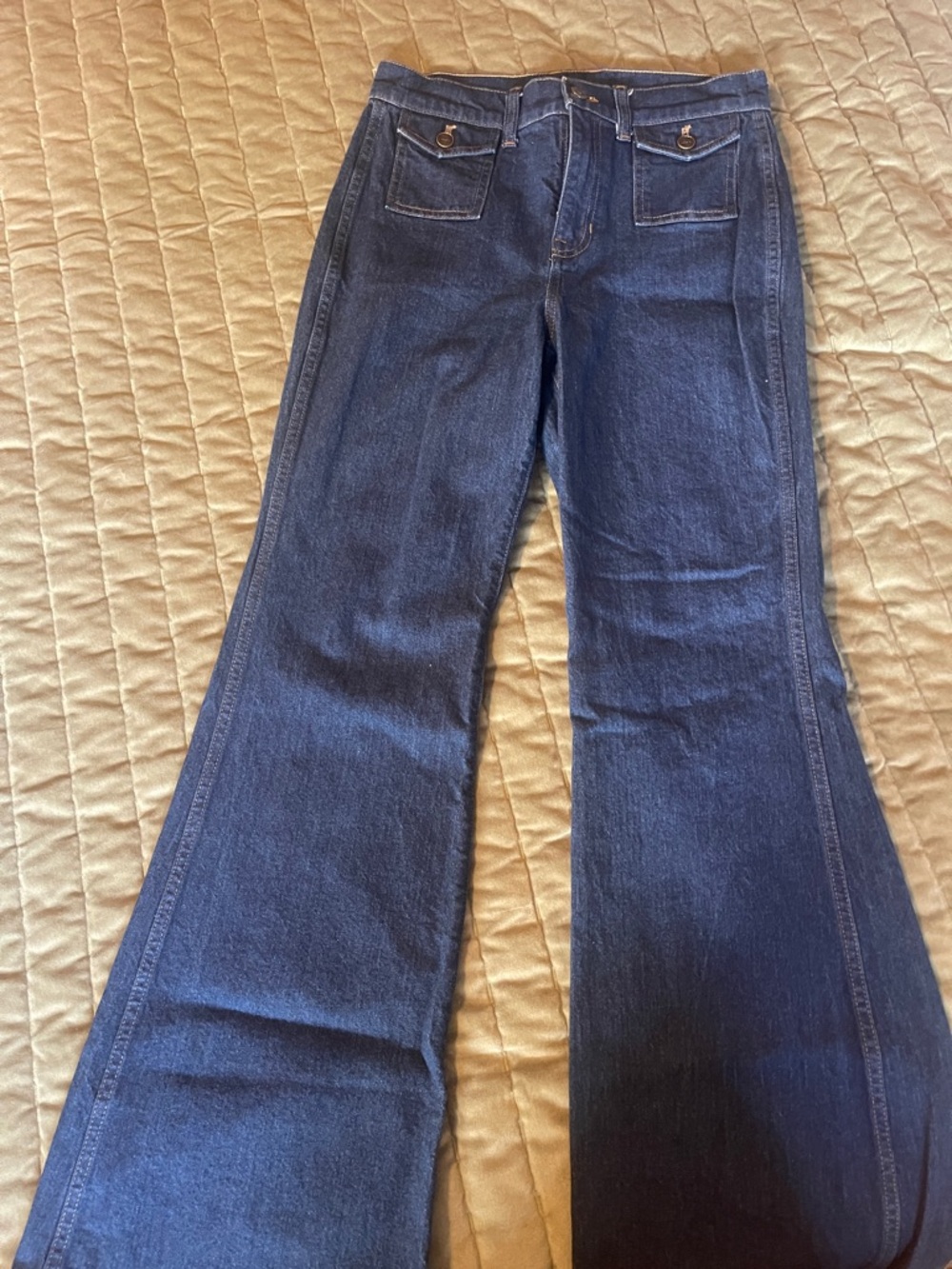 J. Crew Dark Blue Wide-Leg Jeans